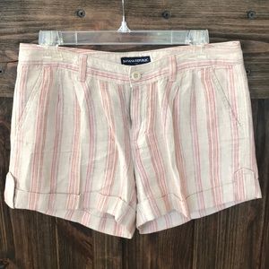 EUC Banana Republic striped linen shorts w/cuff